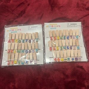 Alphabet & Number Wood Clips